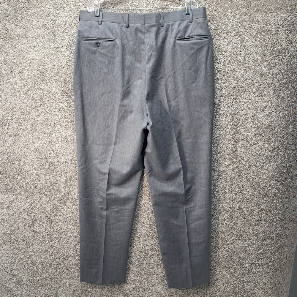 Jos‎ A Bank Mens Gray Flat Front Dress Pants Slacks 40x32 Business Professional - Picture 4 of 10